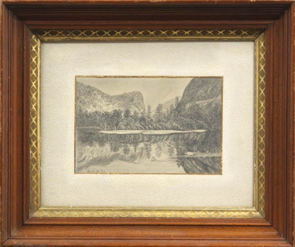 Drawing, Herbert Butler, Boats by the Shore: Framed pencil drawing on paper, ''Boats by the Shore,'' 1879, by Herbert E. Butler (British, 1861 - 1931), signed and dated ''H.E.B. '79'' lower left, signed and titled verso, label affixed verso, ove