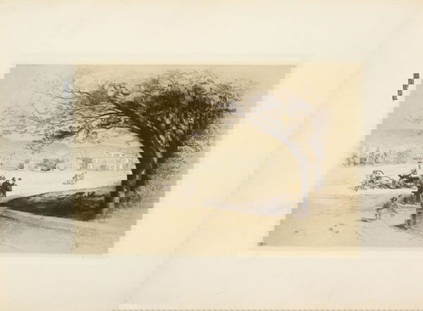 Etchings, after William Keith & Julian Rix, nd Mos: (lot of 5) Unframed etchings, The Columbia River and Olympian Range, after William Keith, and Trees and Bushes, both by Alexander Schilling (New York, 1859-1937); Pond by Trees, after Julian Rix; Unfr