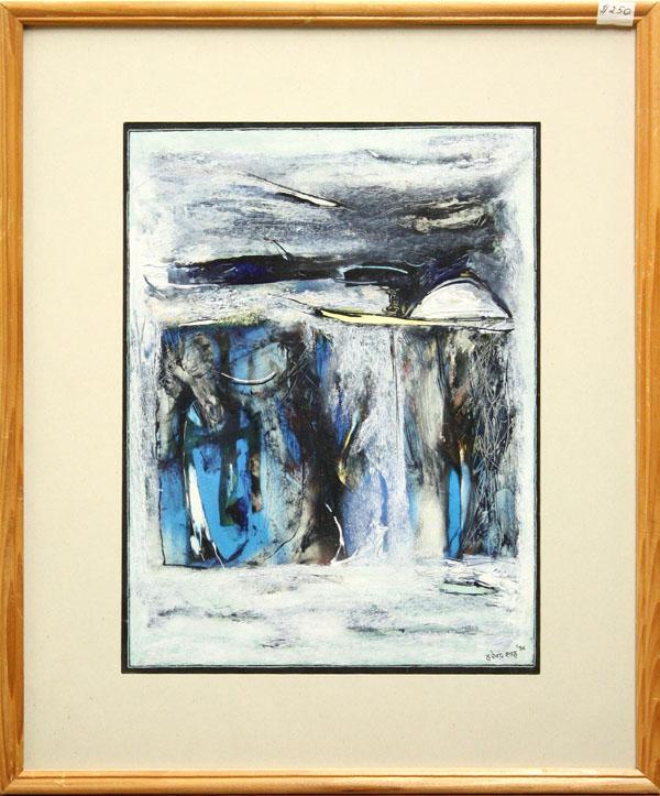 Mixed media, Abstract in Blues