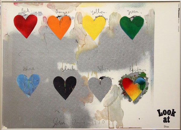 Poster, after Jime Dine, Look at Dine: Framed poster, ''Look at Dine'' from Galerie Thomas, after Jim Dine (American, b. 1935), printed signature lower center, overall: 26''h x 35.75''w