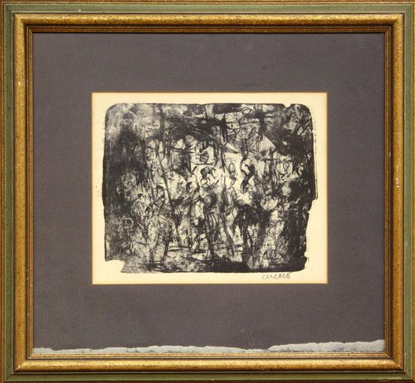 Print, Pascal Cucaro, Abstract: Framed lithograph, Abstract Composition, by Pascal Cucaro (Calfornia, 1915-2004), pencil signed lower right, overall: 18.25''h x 19.75''w