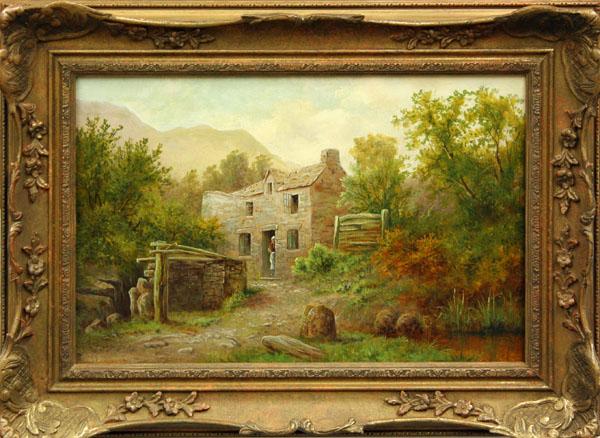 Paintings, G. Thompson, European Country Scenes: (lot of 2) Framed oils on canvas, European Country Scenes, signed ''G. Thompson'' lower left, each sight: 11''h x 17.25''w, each overvall: 17''h x 23.25''w