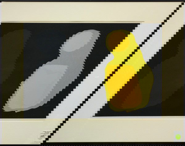 Japanese Modern Print, Shozo Shimamoto: Framed Japanese color silkscreen print, untitled, by Shozo Shimamoto (Japanese, b. 1928), pencil signed in Roman script S. Shimamoto, with notation AP 3/5, 14.25''h x 20.5''w, overall: 21.5''h x 26.5'