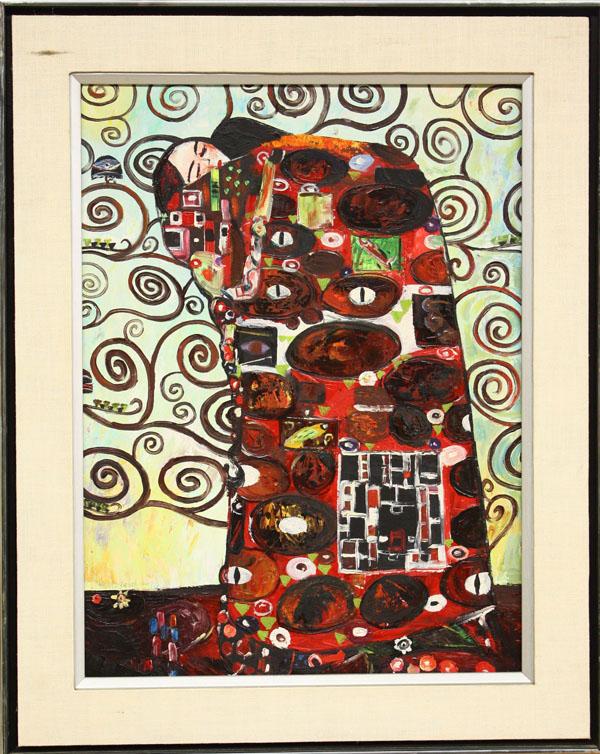 Paintings, Manner of Gustav Klimt, Portraits Wome: (lot of 2) Framed oils on canvas, Portraits of Women, in the manner of Gustav Klimt (Austrian/German, 1862-1918), unsigned, overall: 30''h x 24''w