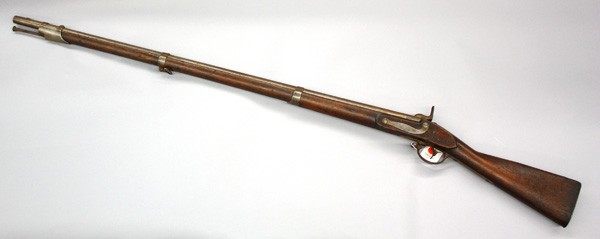 US Springfield Model 1816 Flint Lock: US Springfield model 1816 flint lock, dated 1837, with US and eagle embossed on Lock plate, other proof marks and initials present, initialed TSA on stock, round bored barrel, 42.25''l, barrel and sto