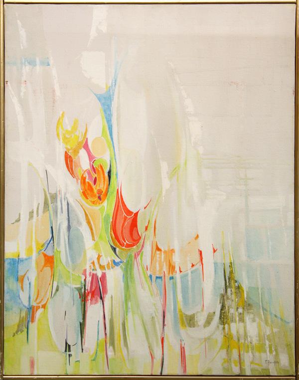 Painting, Abstract Composition: Framed acrylic on canvas, Abstract Composition, signed ''F. Borofsky'' lower right, overall: 28.5''h x 22.5''w