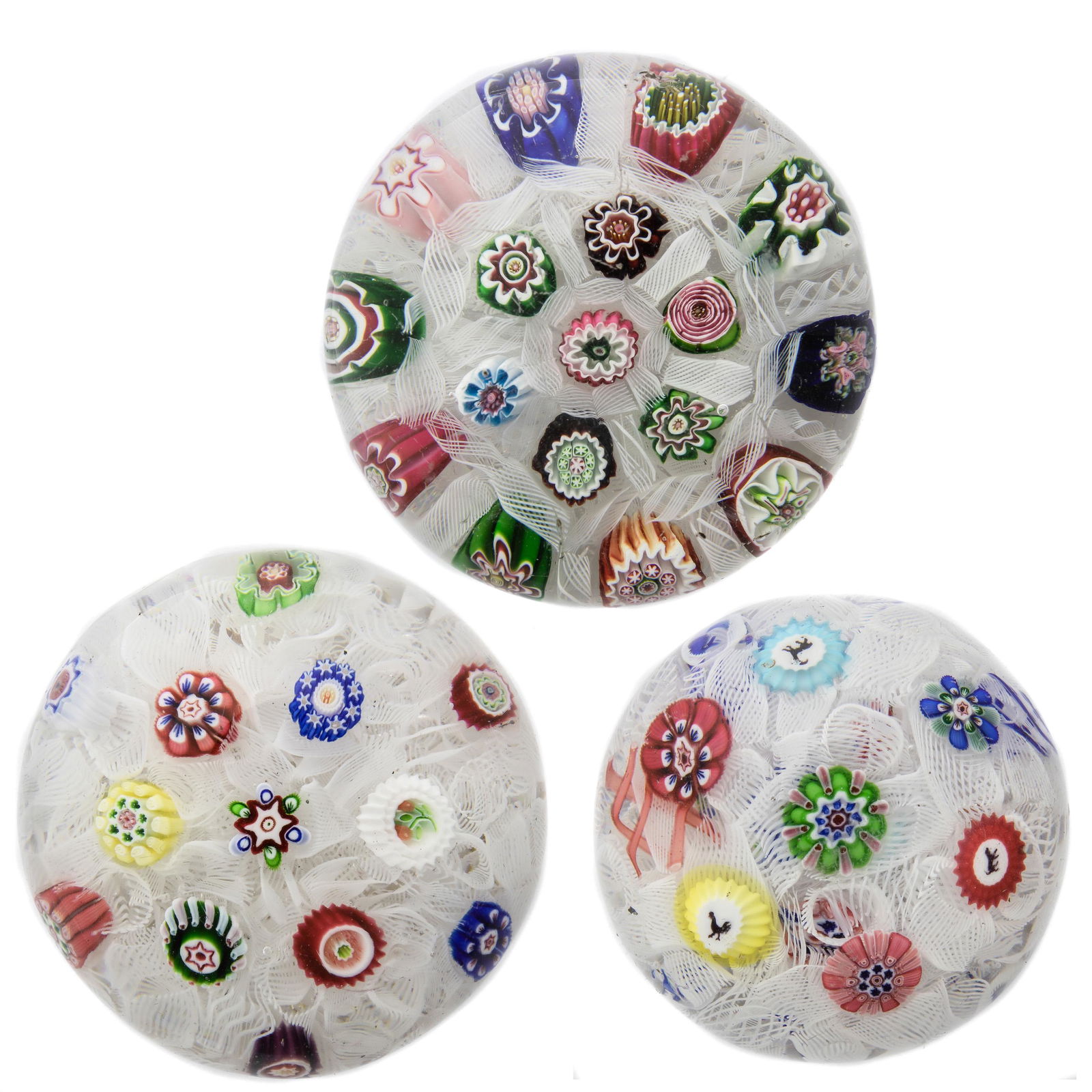 A (lot of 3) Baccarat or Clichy scattered millefiori (1 of 7)