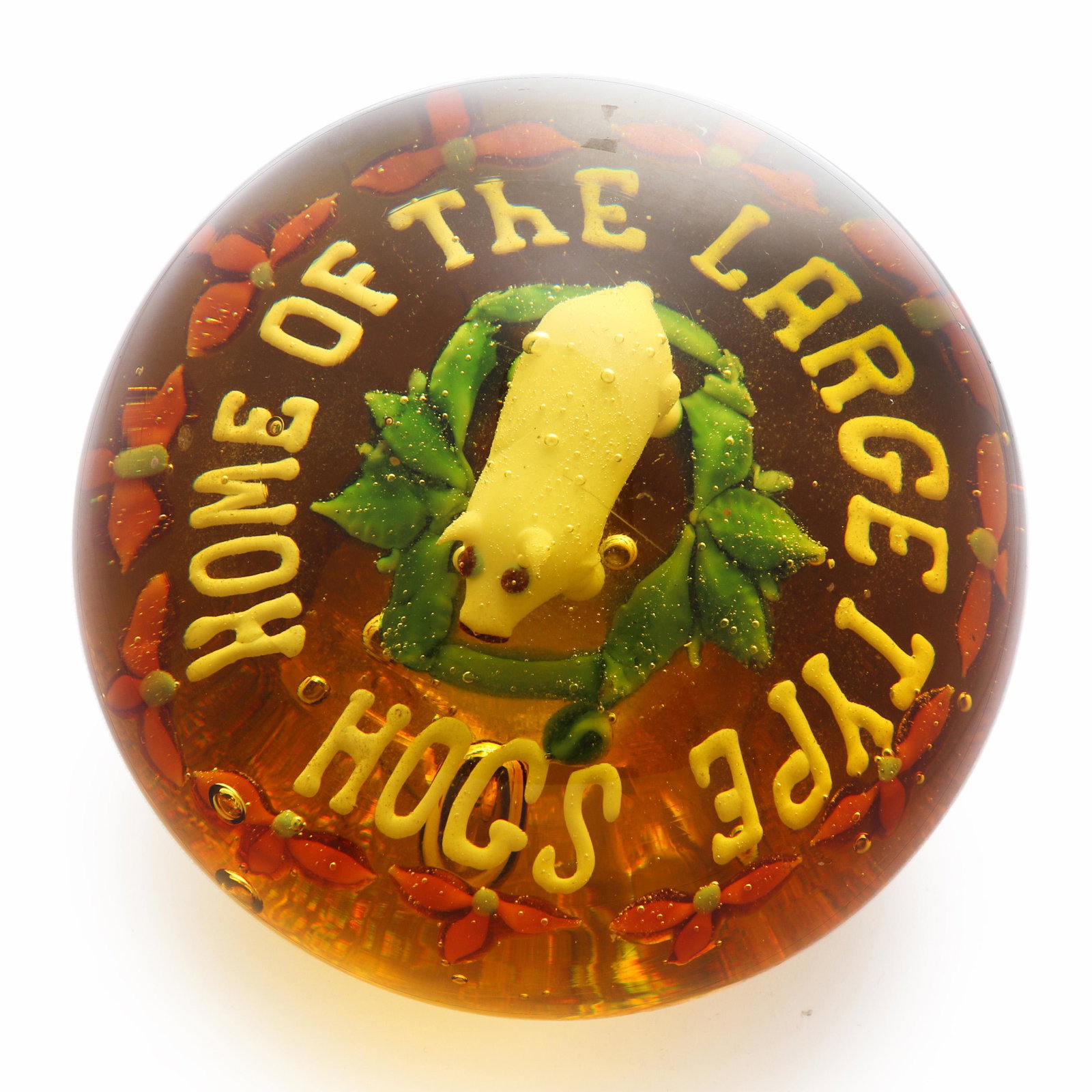 A vintage "Hog" advertising paperweight, possibly Union (1 of 2)