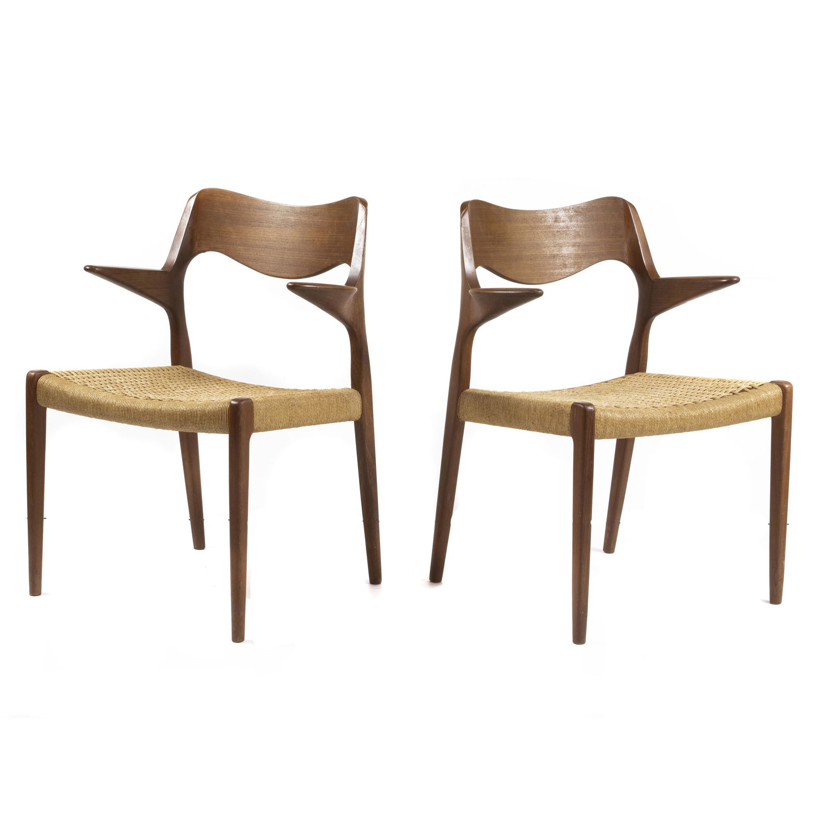 Niels O. Moller Model 71 armchairs, pair (1 of 3)