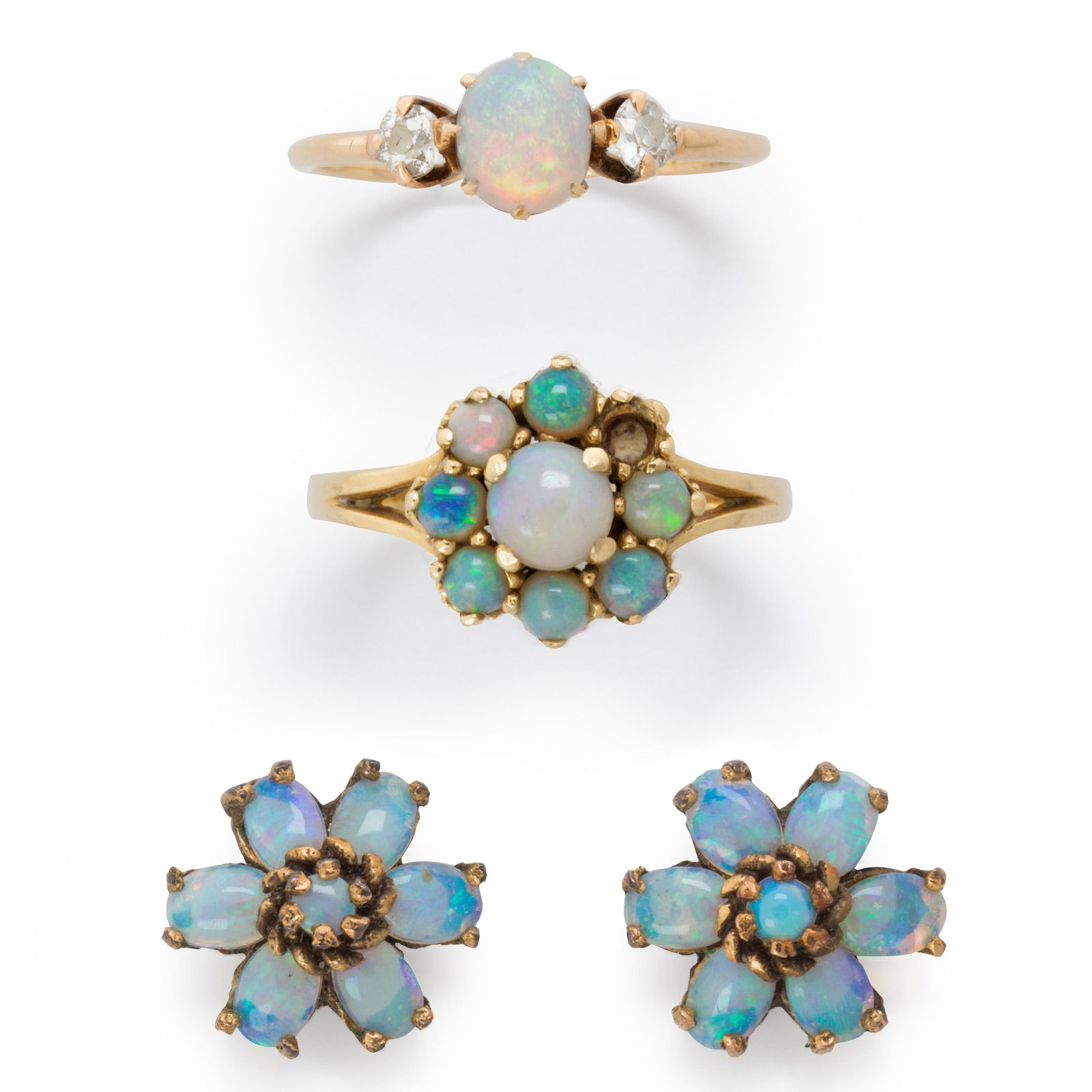 A group of Early 20th Century opal and fourteen karat (1 of 2)