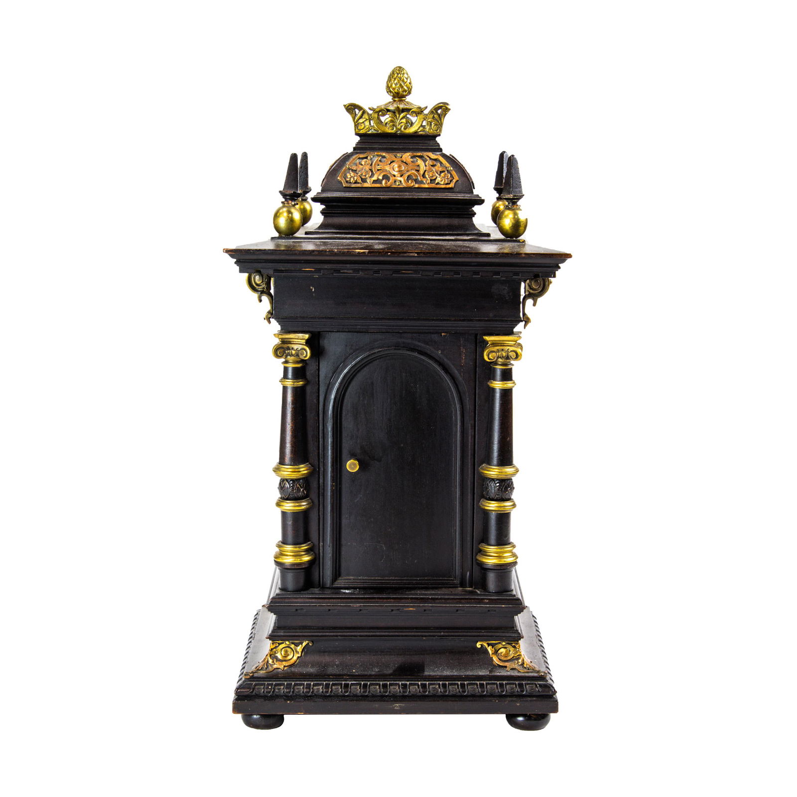 Edwardian gilt metal mounted bracket clock (1 of 2)