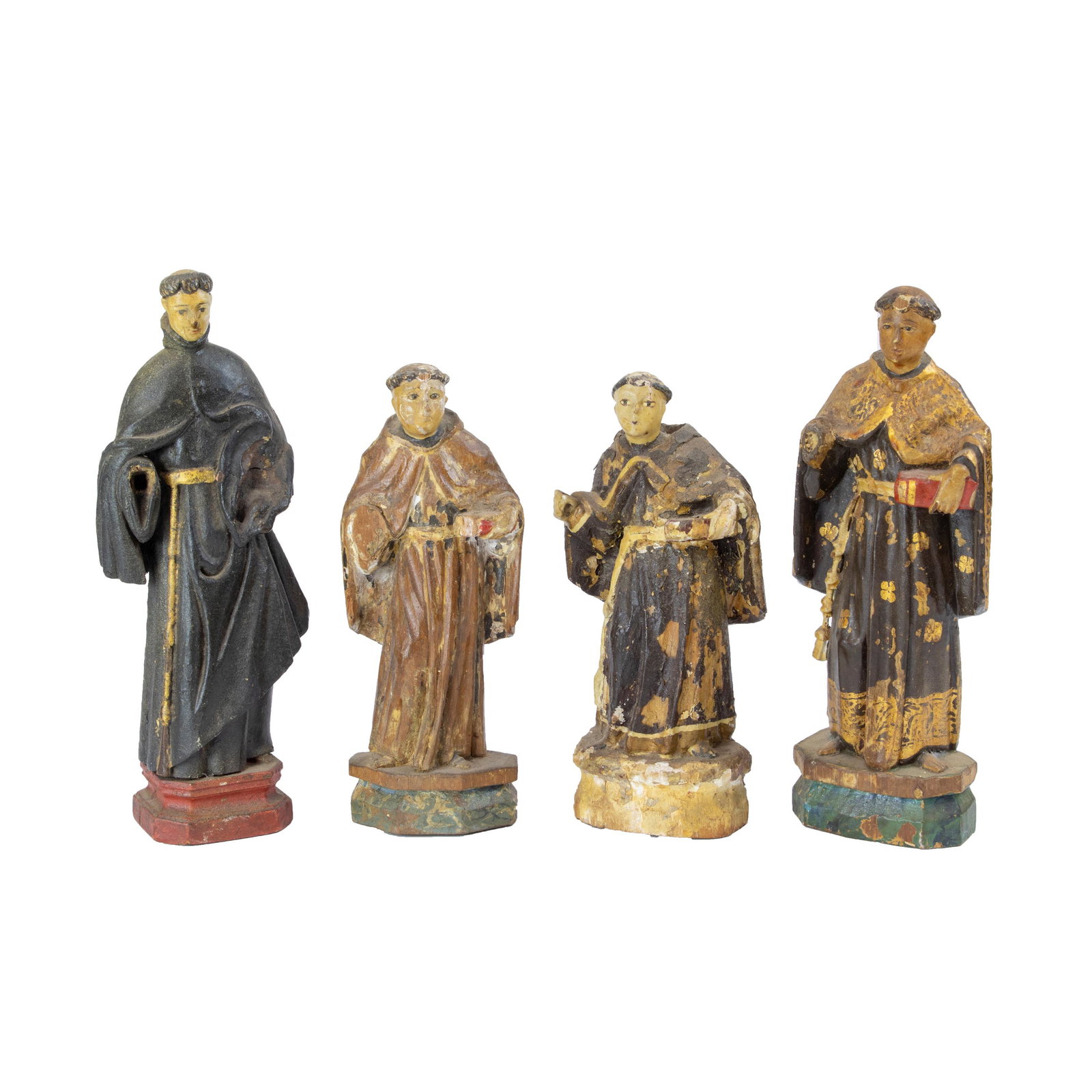 (lot of 4) Continental carved and polychrome decorated (1 of 10)