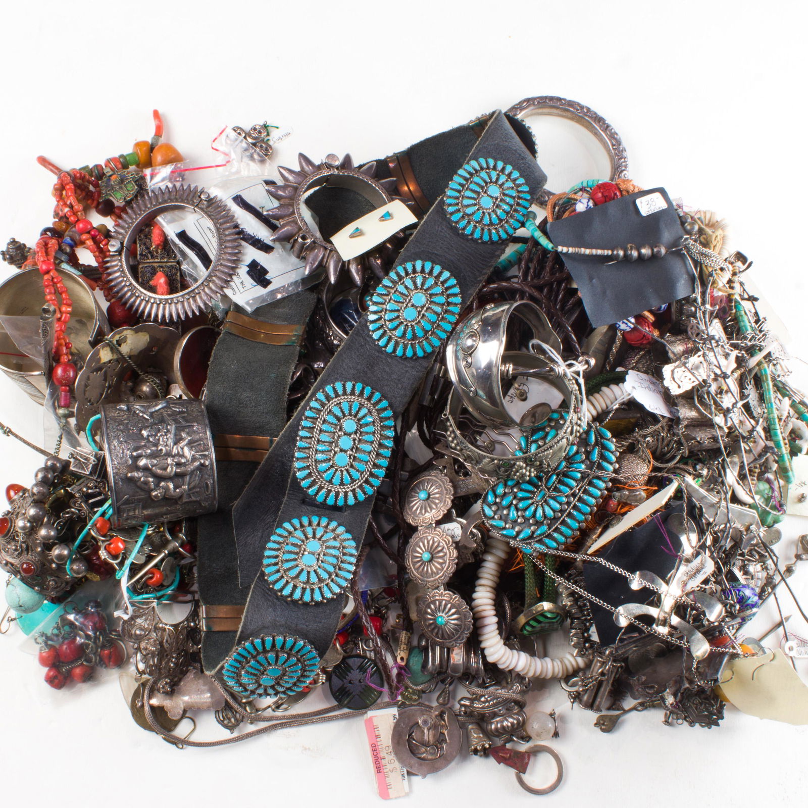 A group of silver jewelry, inclu Native American (1 of 1)