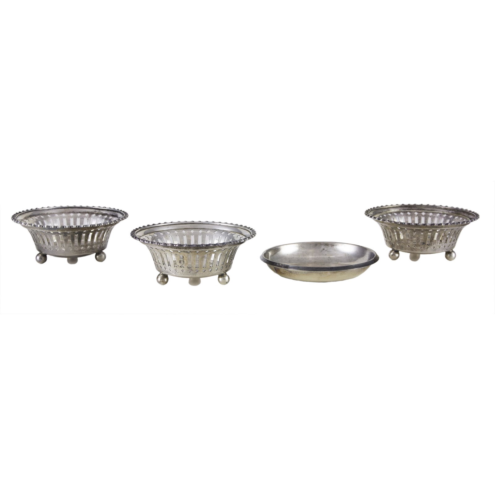 (lot of 4) Tiffany sterling waste dish and three Towle (1 of 3)