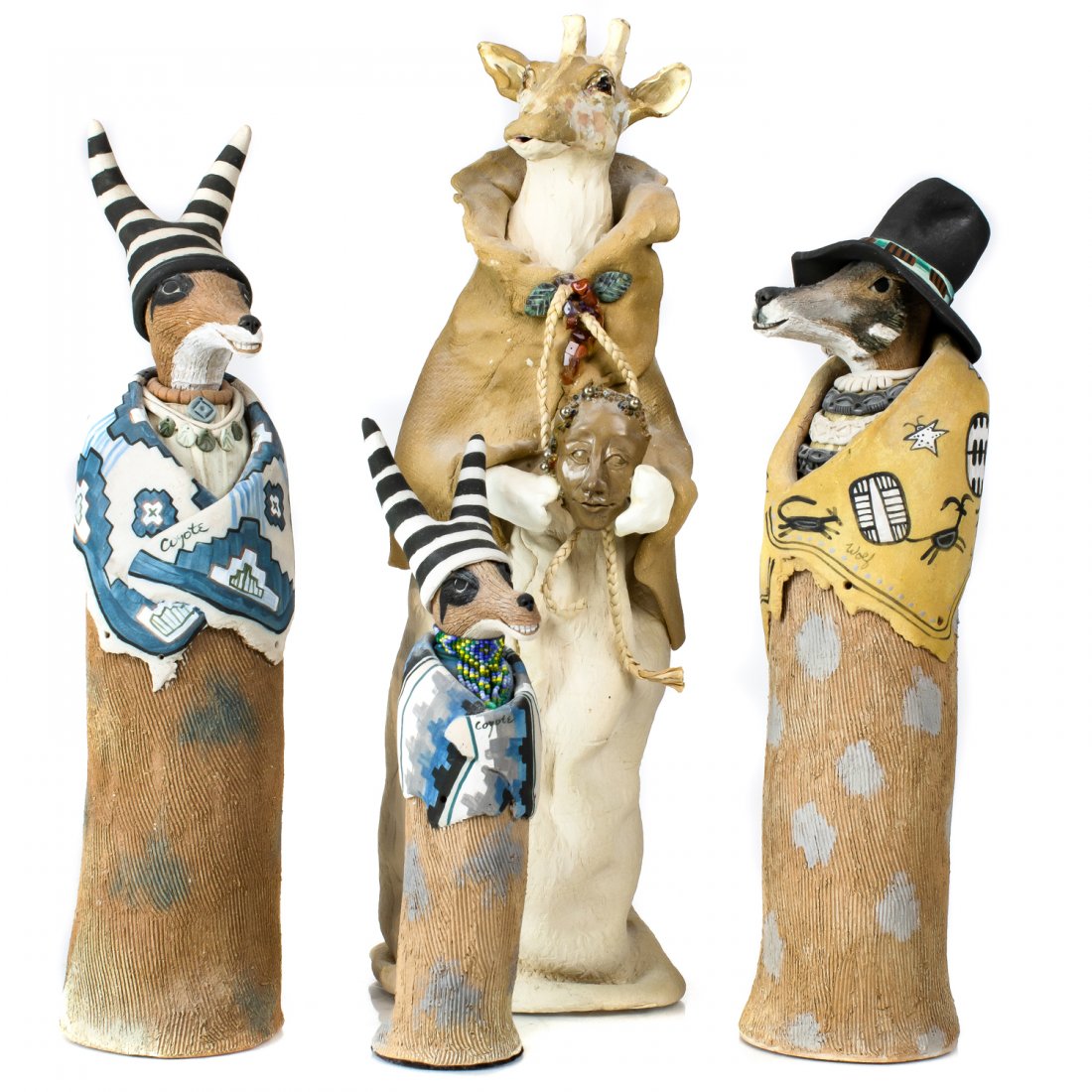(lot of 4) Anthropomorphic pottery figures (1 of 8)
