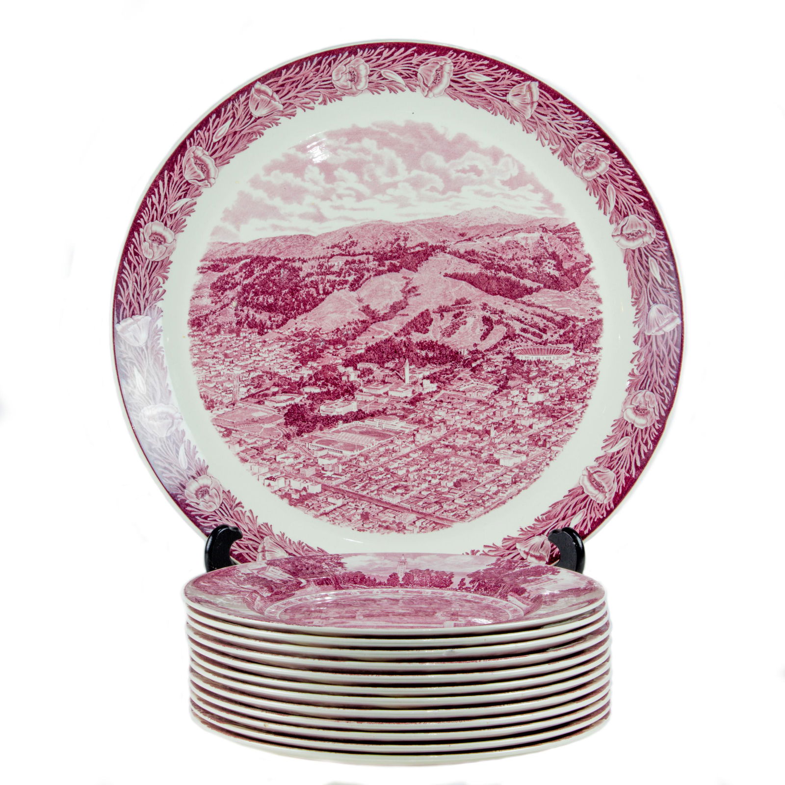 (lot of 13) Wedgwood red transferware California (1 of 1)