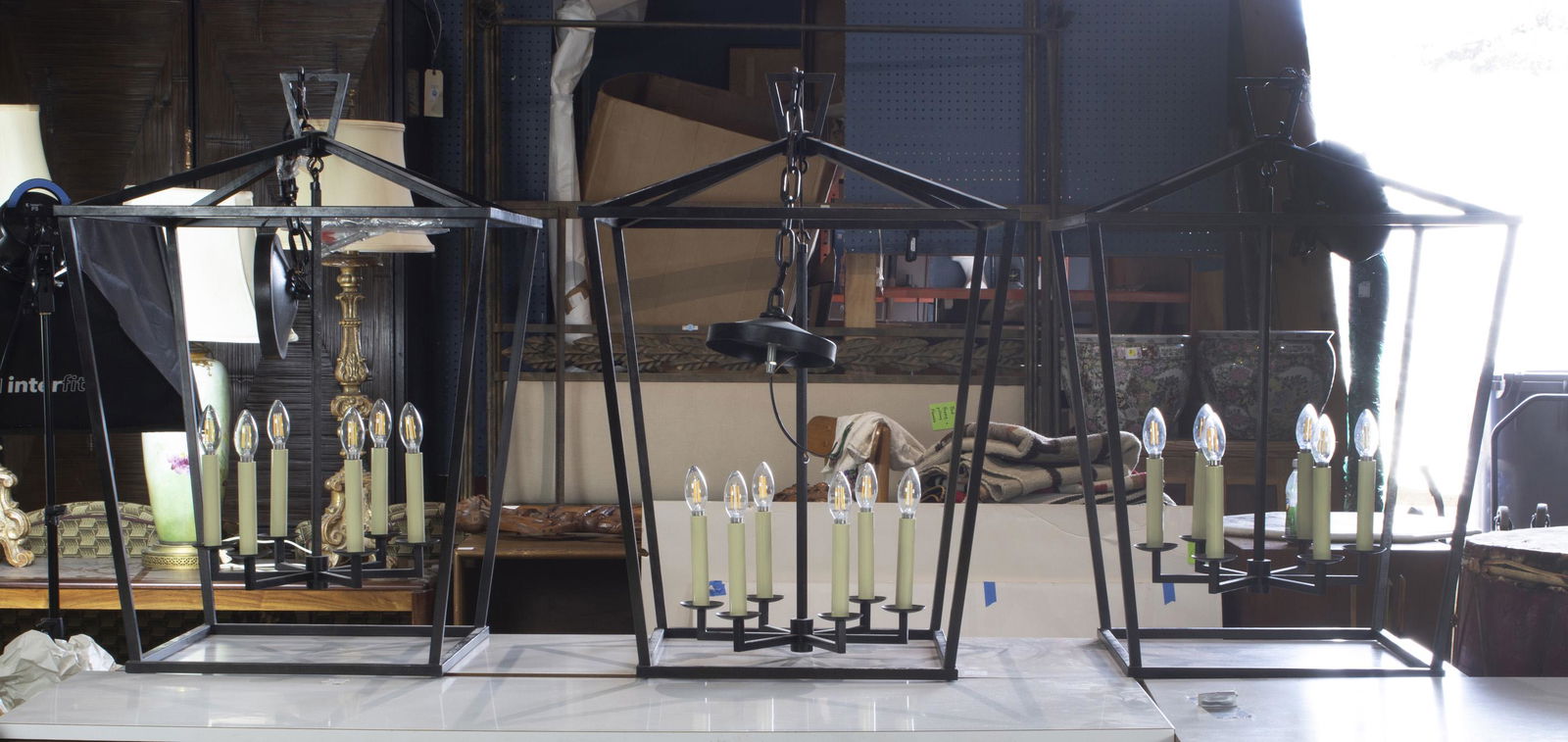 (lot of 3) Contemporary custom large pendant light (1 of 1)