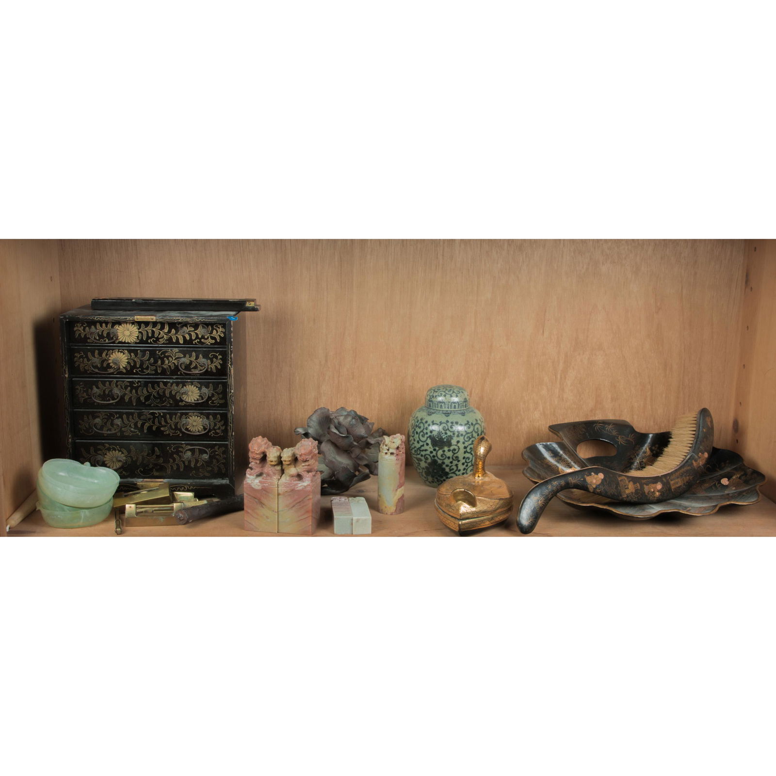 Shelf of Asian decorative items (1 of 1)