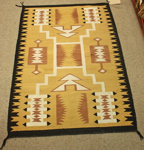 Navajo rug: Navajo storm pattern rug all natural dyes, 3'2'' x 4'9''