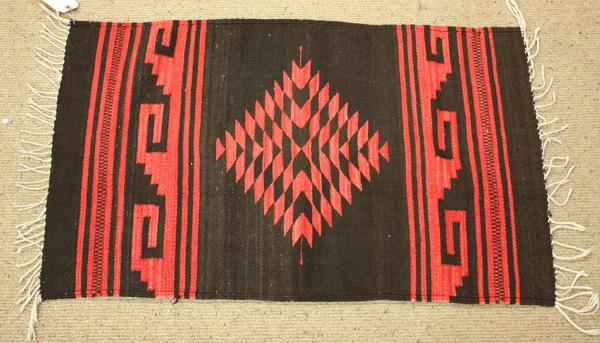 Mexican rugs: (lot of 2) Native American rugs, the largest 4'9'' x 2'6''
