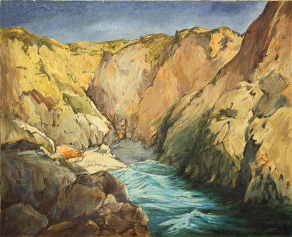 painting, Landscape: Unframed oil on canvas, View of a Stream, bears signature ''Percy Gray'' lower right, overall: 17.5''h x 21.75''w