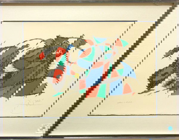 lithograph, after Joan Miro, Lithograph II: Framed lithograph, ''Joan Miro Lithographs II,'' after Joan Miro (Spanish, 1893-1983), bears pencil signature lower right, inscribed artist's proof lower left, overall: 25.75''h x 32.75''w