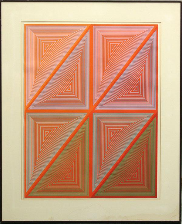 Print, Richard Anuszkiewicz, Abstract Composition: Framed serigraph, Abstract Composition, by Richard Anuszkiewicz (American, b.1930), printed by Aquarius Press, overall 26.75''h x 32.75''w