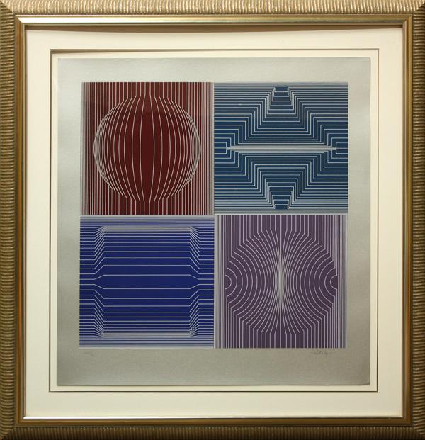 screenprint, Victor Vasarely, Tokyo: Framed screenprint, ''Tokyo (Deluxe),'' by Victor Vasarely (French/Hungarian, 1908-1997), pencil signed lower right, numbered ''CXXIX/CL'' lower left, overall: 43''h x 41''w
