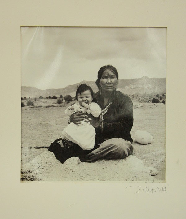 Photograph, Douglas Kent Hall, Navajo Generations: Unframed matted photograph, ''Generations, Navajo,'' 1970, by Douglas Kent Hall (American, 1938-2008), signed on mat and margin of photo, stamped and titled verso, overall: 32.1''h x 25.9''w