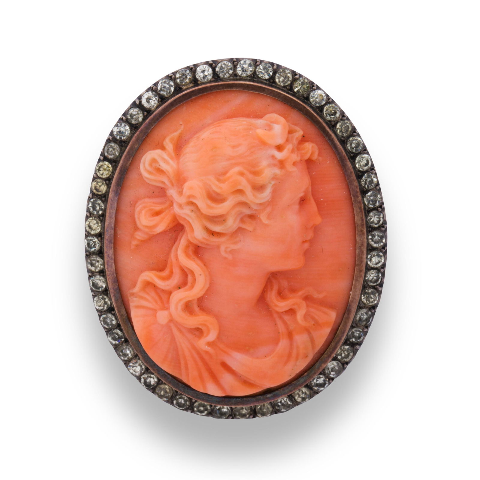 An Early 20th Century coral cameo brooch (1 of 1)