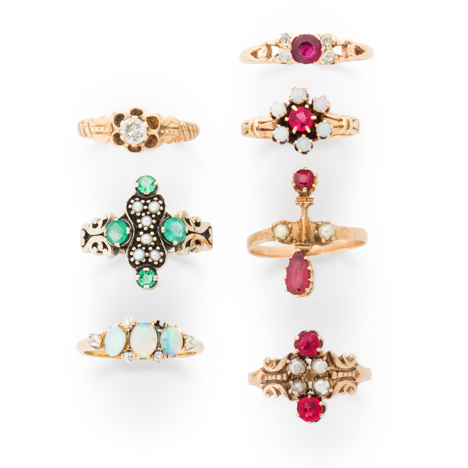 A group of gemstone and gold rings (1 of 2)