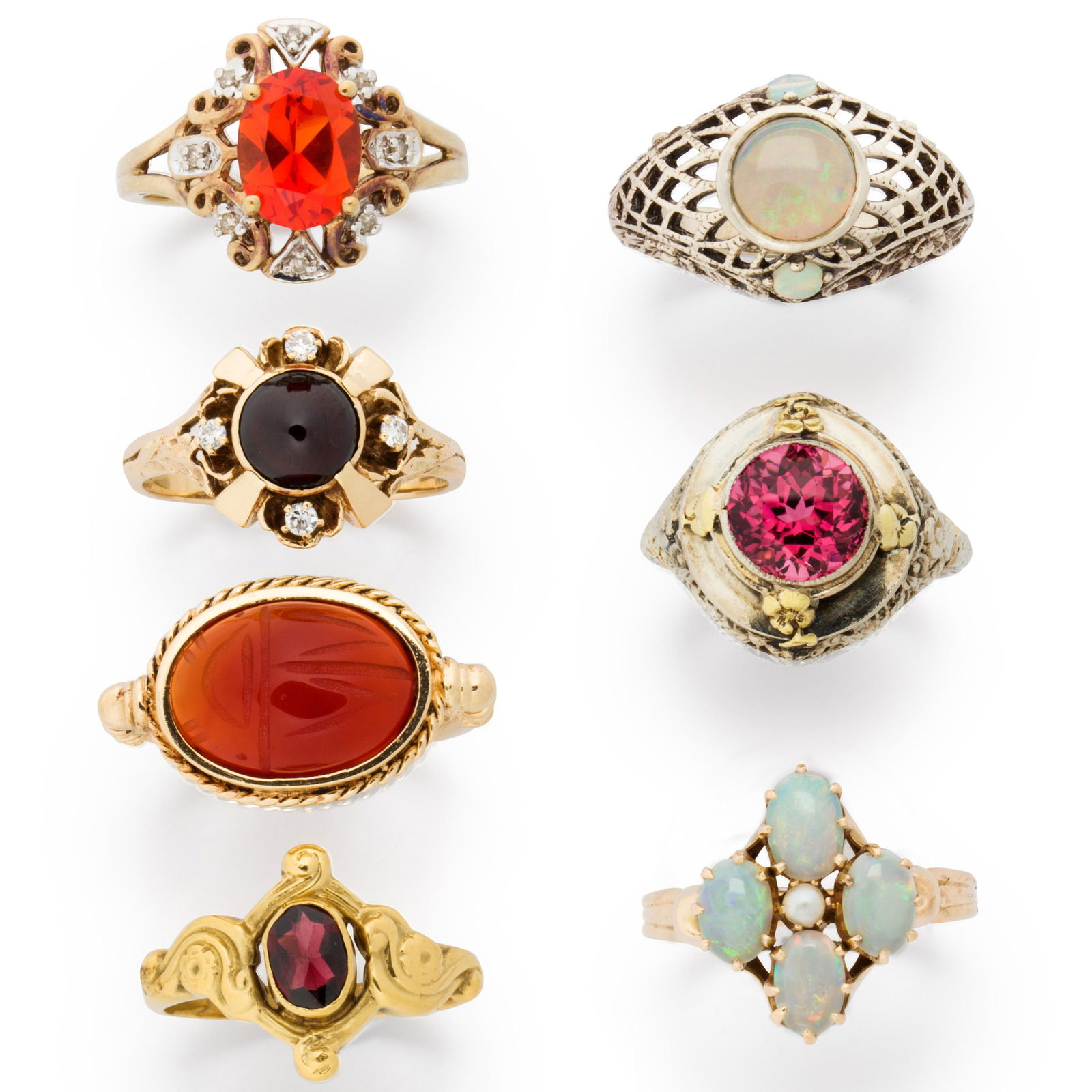 A group of gemstone and gold rings (1 of 2)