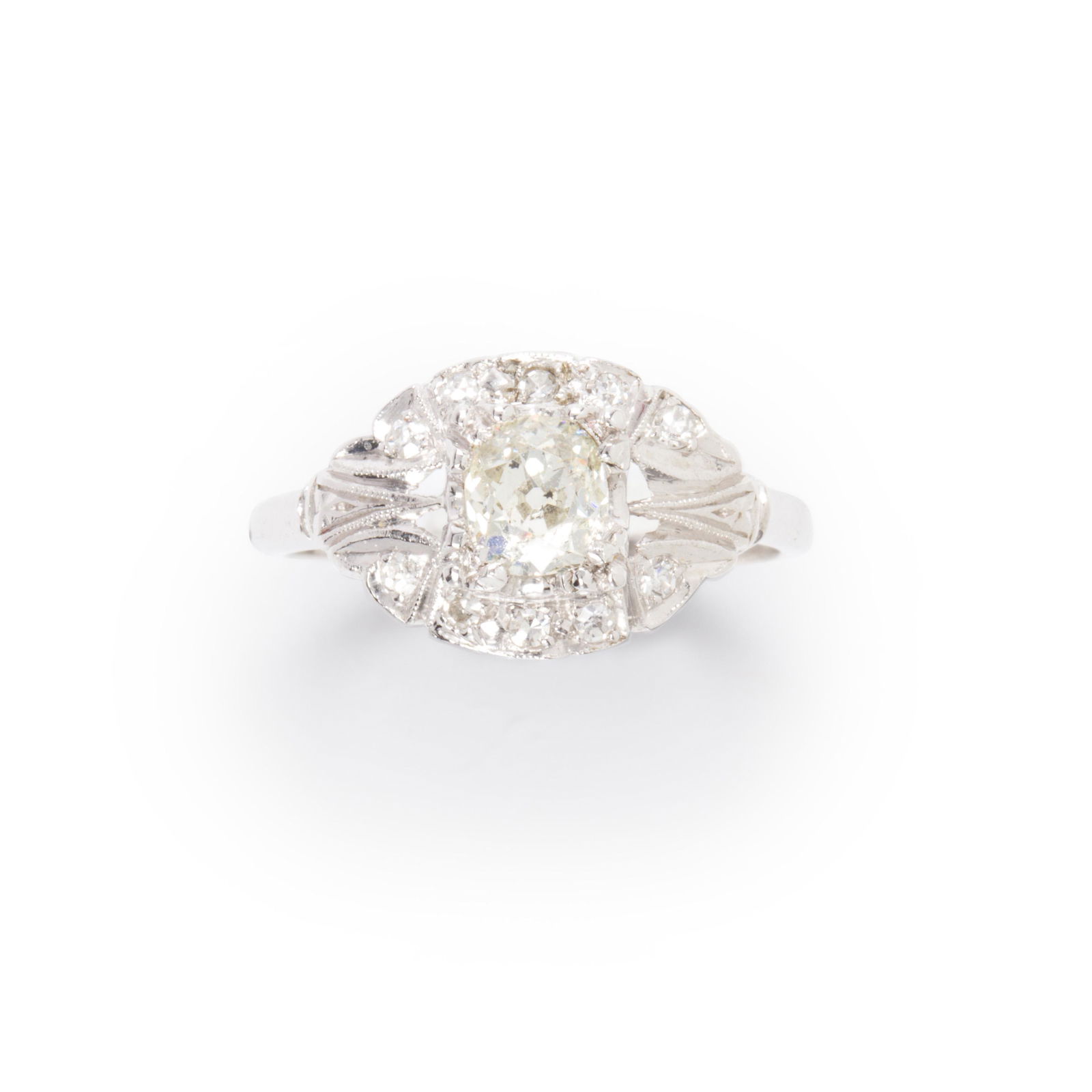 An Art Deco diamond and platinum ring (1 of 2)