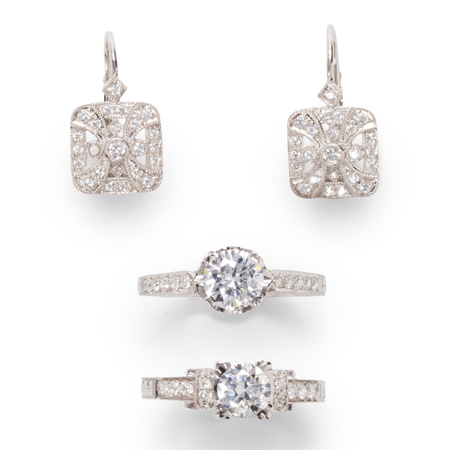 A group of cubic zirconia jewelry (1 of 2)