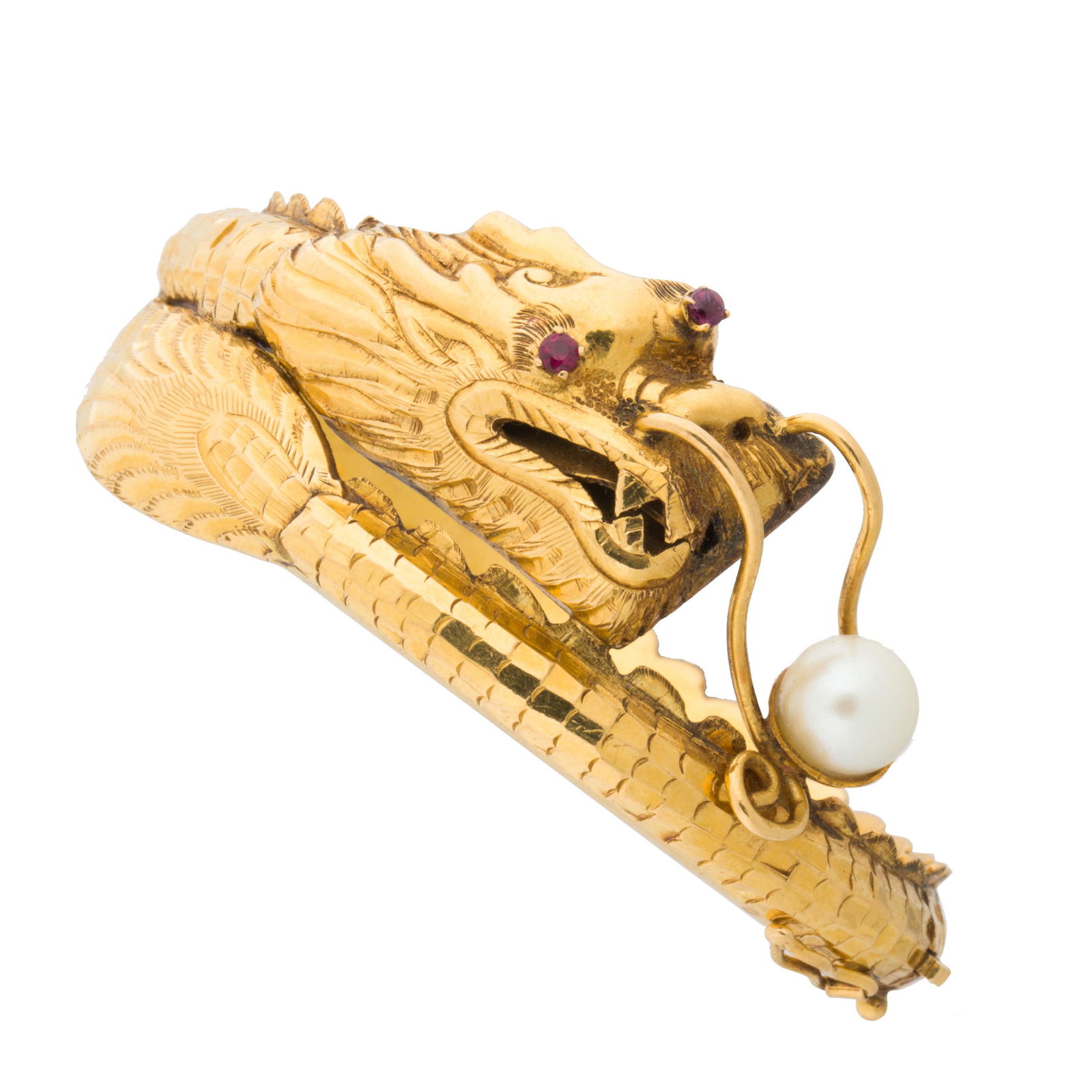A Chinese gemstone and eighteen karat gold bracelet (1 of 2)