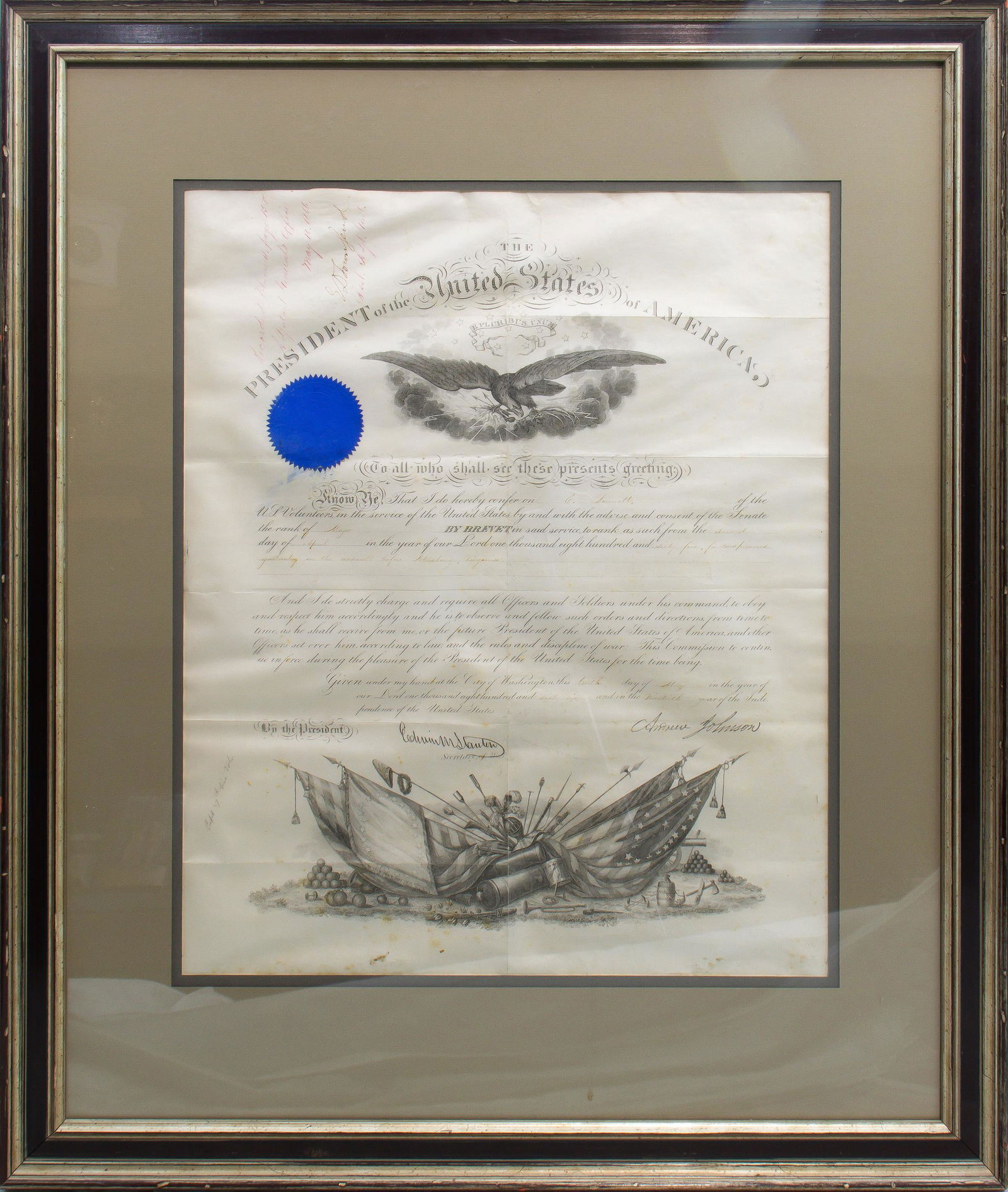 An Andrew Johnson military appointment, signed, one (1 of 1)