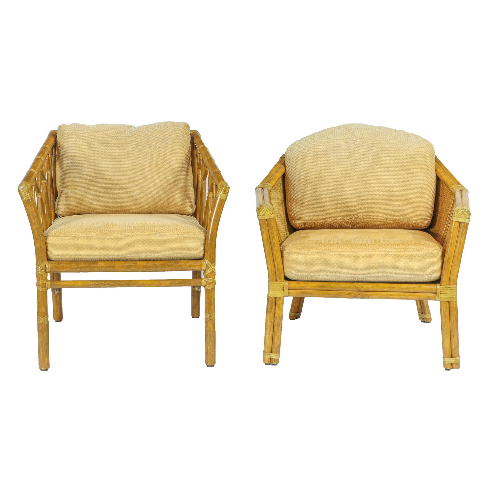 (lot of 3) McGuire, San Francisco attrib. sofa and (1 of 4)