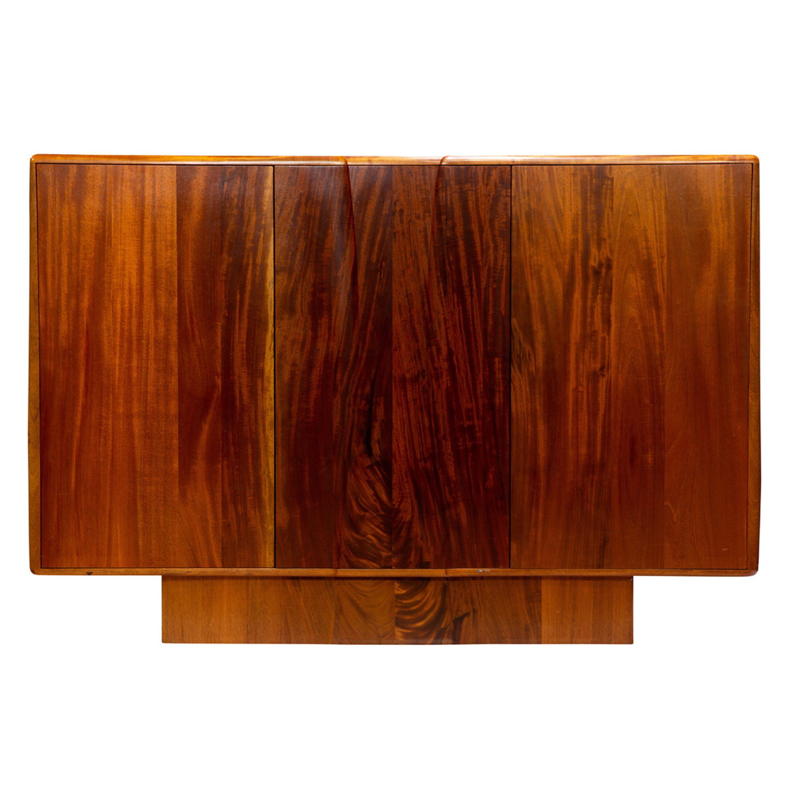 Mel Mordaunt, cabinet: Mel Mordaunt, cabinet American studio furniture, walnut, having three doors, 48"h x 71"w x 27.5"d