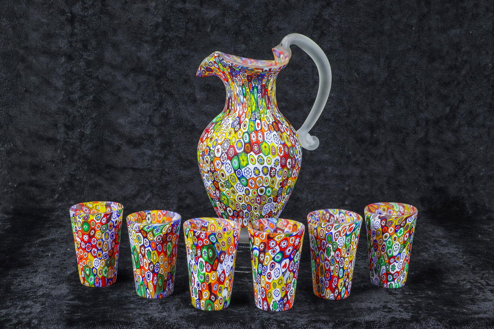 ( lot of 7) Murano Millefiori art glass group (1 of 4)