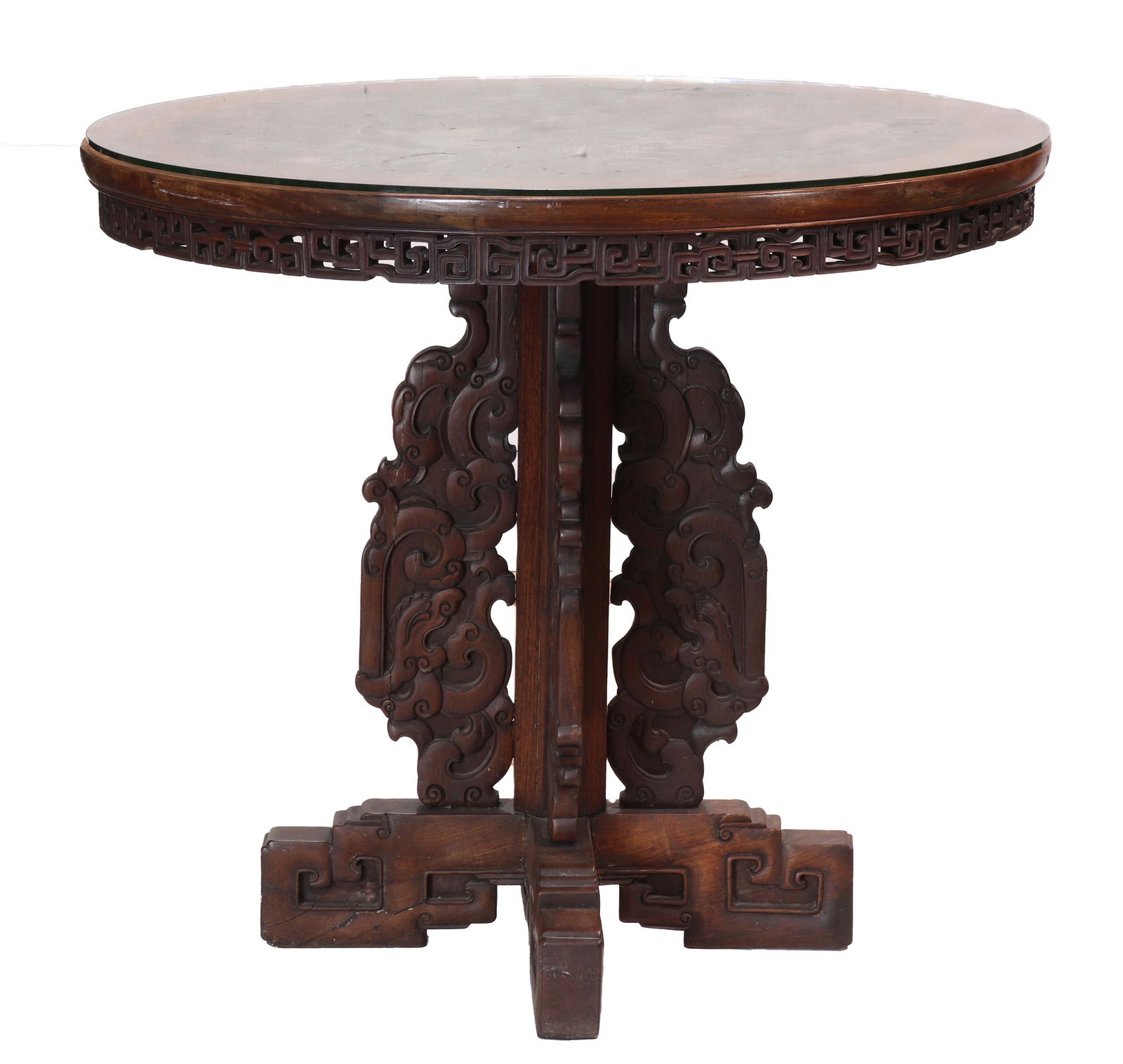 Chinese mother-of-pearl inlaid hardwood table (1 of 2)