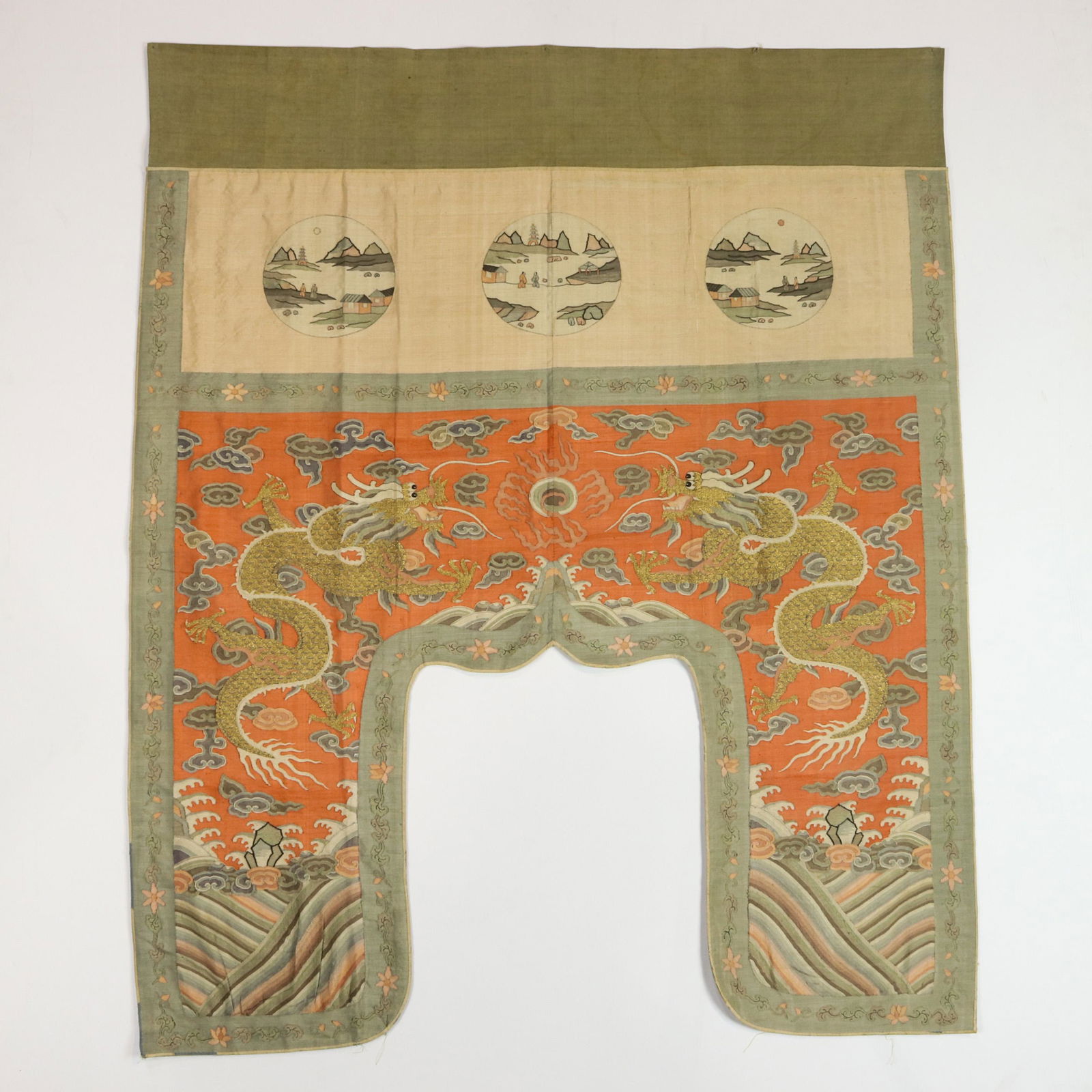 Chinese kesi-woven 'dragon' altar frontal (1 of 4)