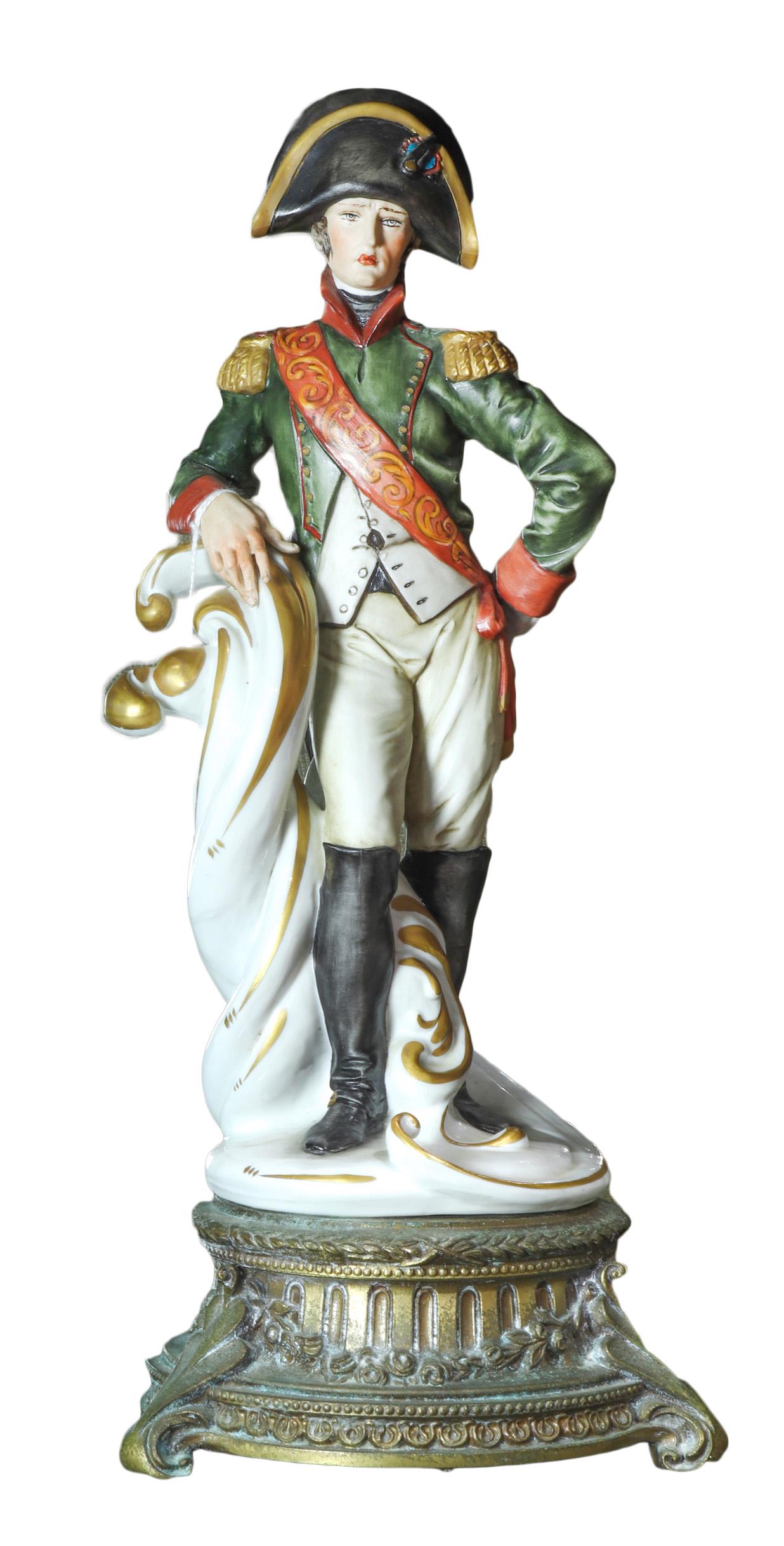 Italian Capodimonte figure of Napoleon mounted on a (1 of 1)