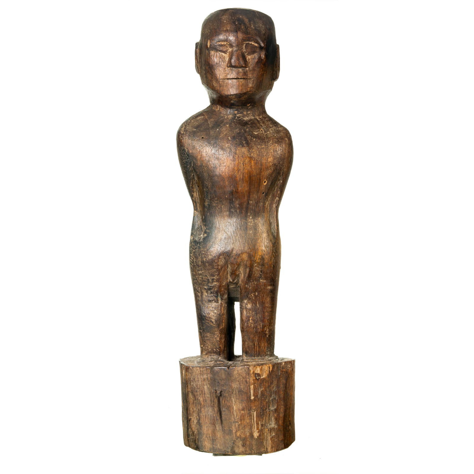 Standing Figure, fine-grained reddish brown wood (1 of 1)