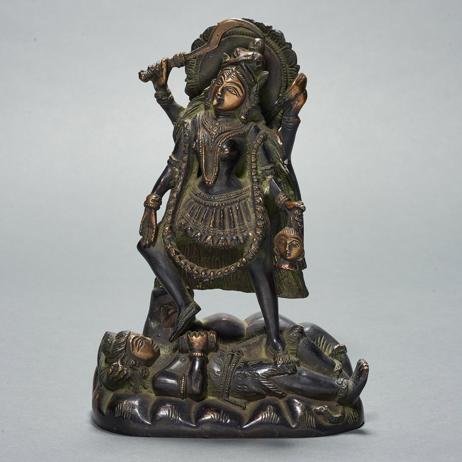 Tibetan bronze Buddhist figural group (1 of 1)