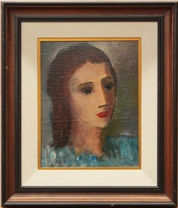 Painting, Boris Deutsch, Portrait of a Woman: Framed oil on canvas, Portrait of a Woman, by Boris Deutsch (Californian, 1892-1978), signed ''Boris Deutsch'' lower right, sight: 14.5''h x 11.5''w, overall: 23.5''h x 20.5''w