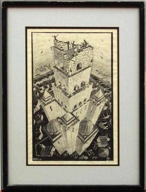 6241: Print, after M.C. Escher, The Tower - Nov 07, 2010 | Clars ...