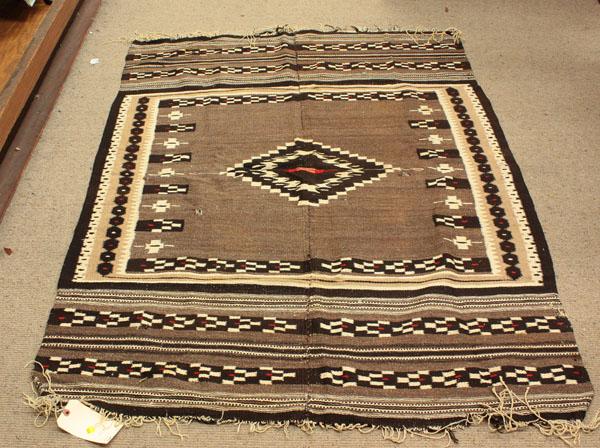 Woven wool weavings: (lot of 2) 20th century hand woven wool weavings from Mexico