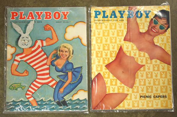 Playboy magazines: (lot of 12 boxes) Collection of vintage Playboy magazines from 1954 to the early 2000's, a forty eight year collection consisting of hundreds of volumes