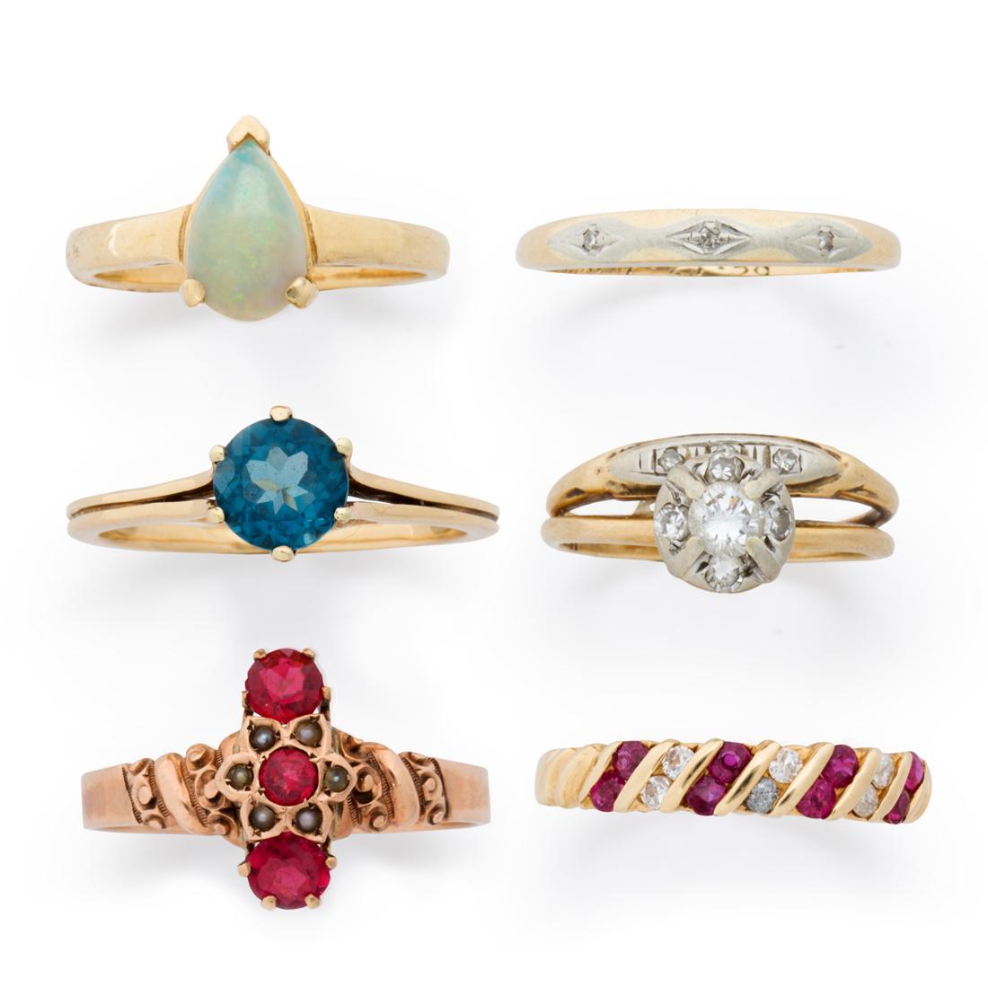 A group of gemstone and gold rings (1 of 2)