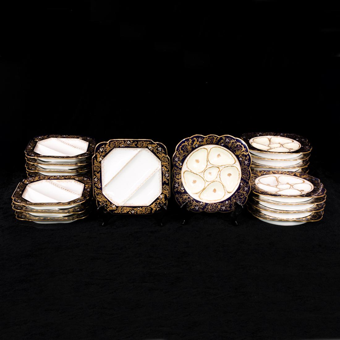 (lot of 20) German porcelain oyster and divided plates (1 of 5)